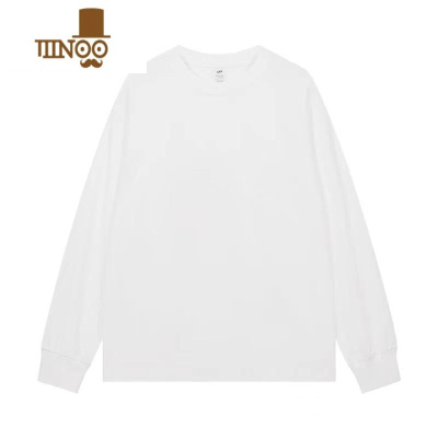 YANXU百搭g长袖t恤男新疆棉宽松小领口打底衫纯色长t女