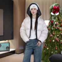 冬季新款短款连帽泡芙棉服女年休闲加厚保暖肯豆款面包服外套