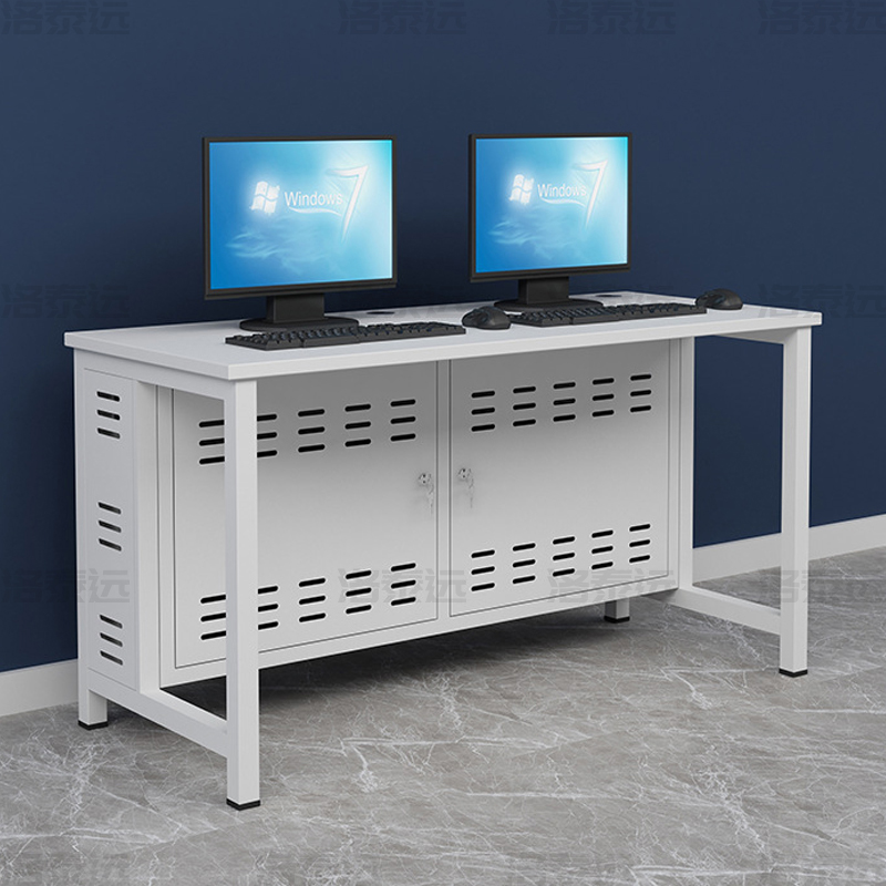 洛泰远 钢架电脑桌培训桌机房电脑桌学习桌课桌 双人位B款