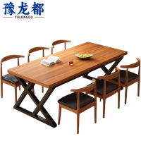 豫龙都餐桌椅一桌六椅套