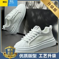 聚范男鞋2024新款夏季透气薄款网面网鞋男士运动休闲板鞋工作厚底潮鞋
