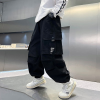 男童工装裤子春秋款新款秋季痞帅风大儿童秋装男孩休闲长裤潮