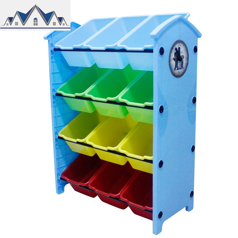 儿童玩具收纳架幼儿园宝宝整理卡通储物柜多功能置物书架塑料柜子 三维工匠收纳柜