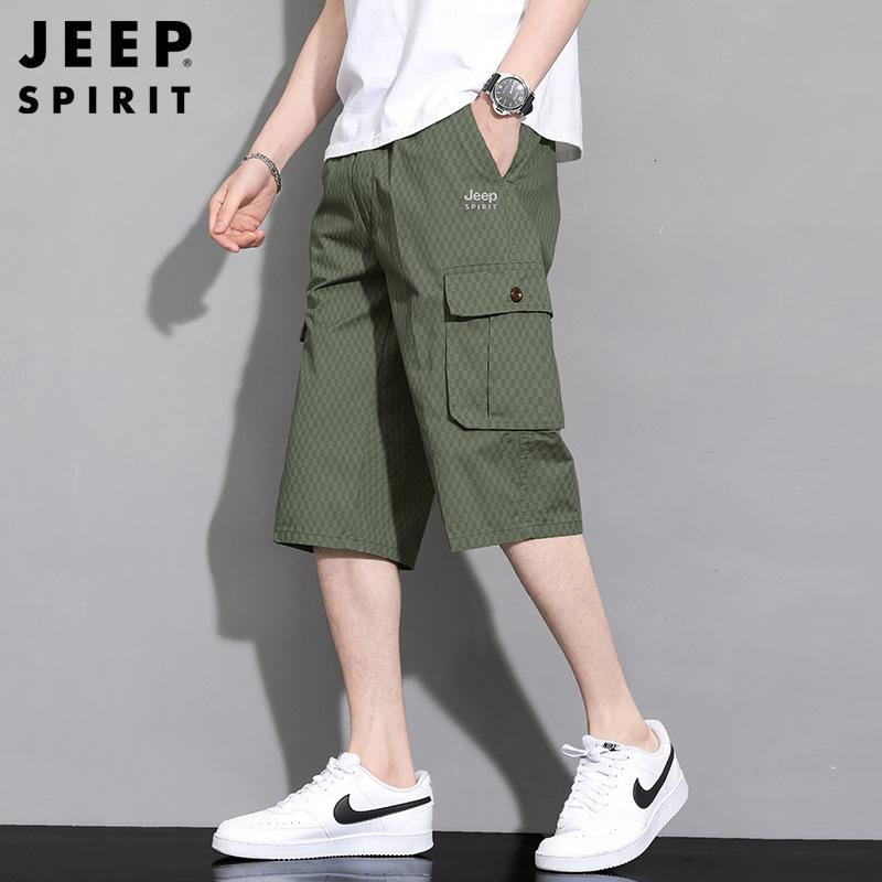 JEEP/吉普男夏季薄款裤子男七分裤宽松休闲短裤男户外运动