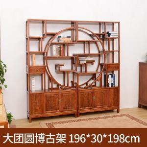 BONJEAN博古架实木中式多宝阁仿古客厅隔断置物古董茶叶展示架榆木陈列柜