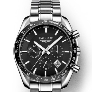 卡梭(KASSAW)手表男士自动机械表时尚多功能运动钢带男表防水夜光大表盘军表K806GK805GK851G