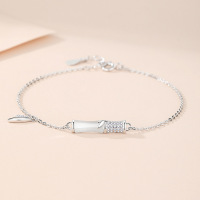 有你竹矣S999足银猫眼石手链小众设计轻奢精致手饰生日礼物送女友送女朋友老婆情人节七夕生日礼物