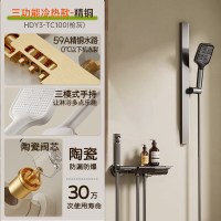 惠达(HUIDA)-TC100 淋浴花洒全套59A精铜卫生间家用增压钢琴键置物简易无顶喷洗澡花洒