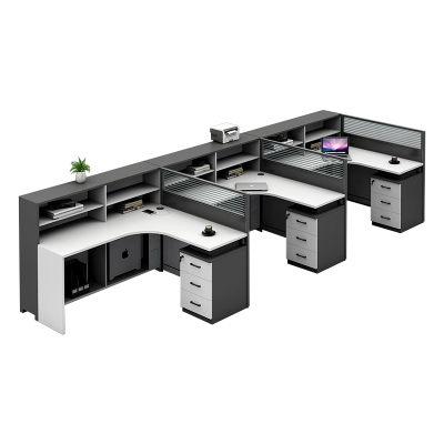 中豫鑫泽 ZYXZ5031845 屏风办公桌职员工位卡座 F型三人位含柜