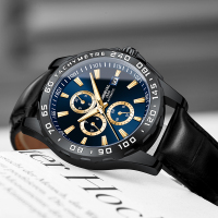 瑞士嘉年华CARNIVAL手表男士全自动机械表 男表多功能名牌时尚潮流表真皮表带夜光防水日历腕表8868G