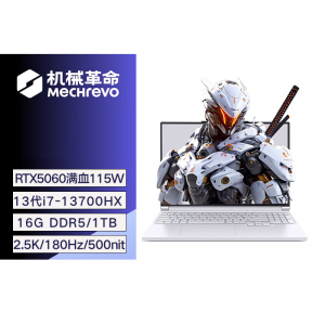 机械革命(MECHREVO) 极光X 酷睿i7HX 16核游戏本笔记本电脑(i7-13700HX 16G 1T RTX5060 2.5K屏 180Hz) 白