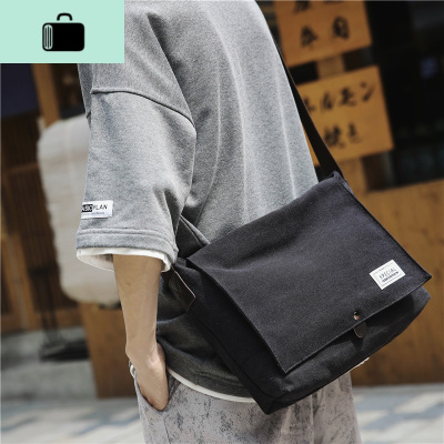 大容量帆布包男简约日系原宿ulzzang斜挎单肩包女休闲ins学生背包NEWLAKE男士单肩包