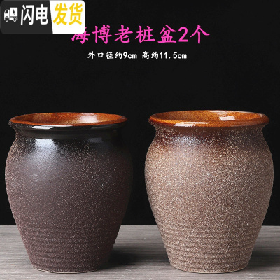 三维工匠多肉小老桩花盆陶瓷个性多肉盆透气粗陶多肉植物花盆 海博老桩盆2个 中等花盆容器