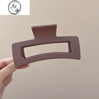 JiMi简约磨砂方块大号夹子头饰春夏发夹女后脑勺盘发抓夹鲨鱼夹高级感