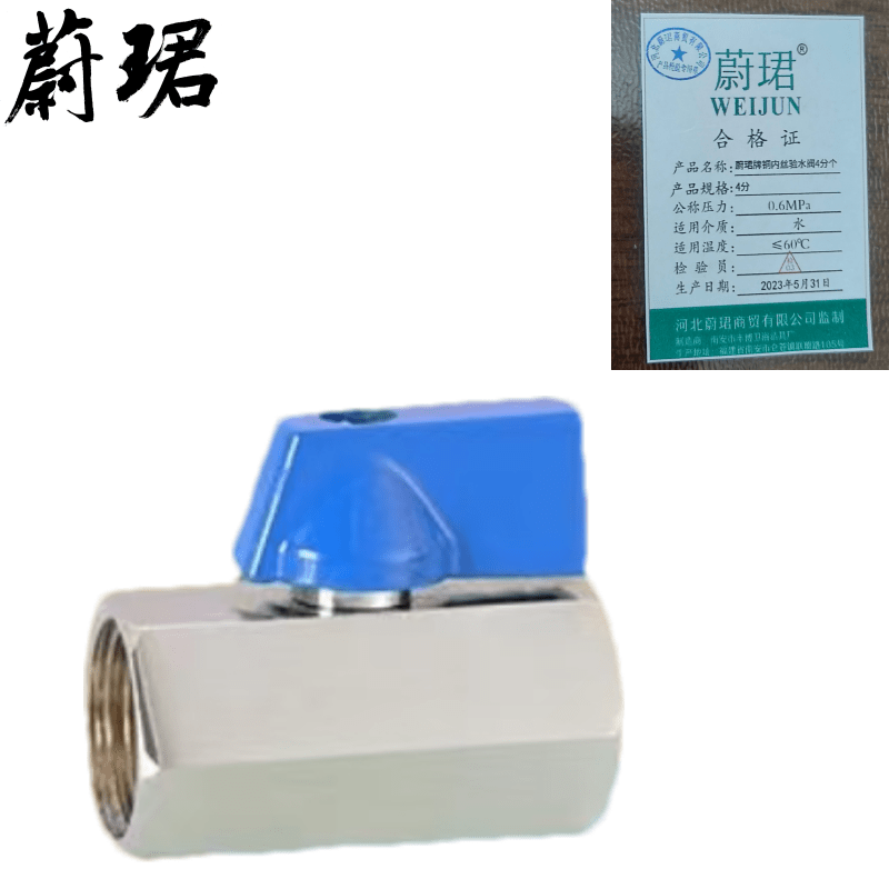 蔚珺牌铜内丝验水阀4分个