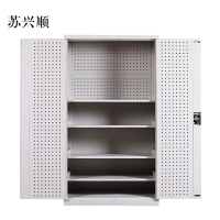 苏兴顺办公柜工具柜加厚铁皮储物柜工厂车间用带抽屉汽修多功能收纳柜通门带网柜灰白色