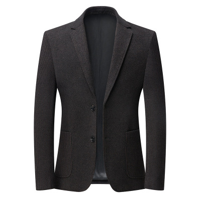 锦纶弹力免烫西装男士韩版修身休闲西服秋季厚款百搭便西单件上衣