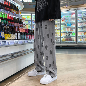 休闲裤美式潮牌粉色工装裤男西海岸灯芯绒裤子情侣运动裤
