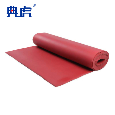 典虎 绝缘橡胶垫 红色平面5mm*1.2m*5m 卷