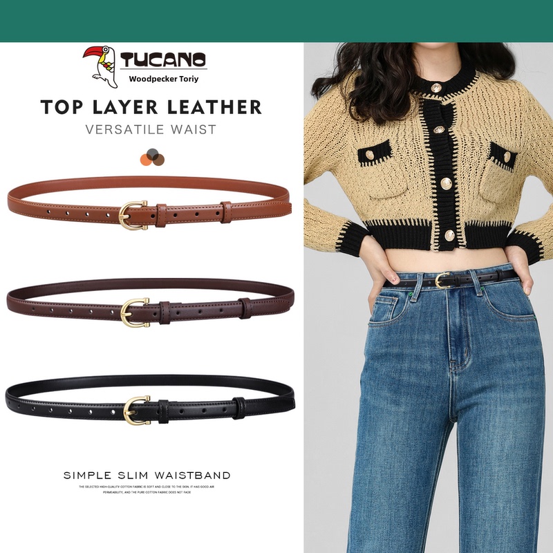 啄木鸟腰带女性装饰多用途细腰带针扣夏季时尚牛仔裤2025新风格裤带趋势