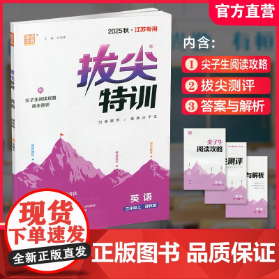 2025秋 小学拔尖特训英语三年级上册 3上 译林版 同步提优训练专项练习一课一练学霸笔记必刷题通成学典天天练教辅
