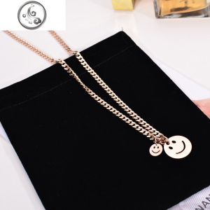 韩版微笑脸百搭衣服配饰网红项链 女锁骨链短款韩国钛钢时尚饰品 JiMi