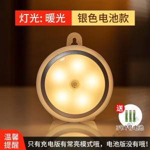 苏宁放心购 人体自动感应小夜灯可充电式卧室床头声控家用卫生间专用卧室台灯