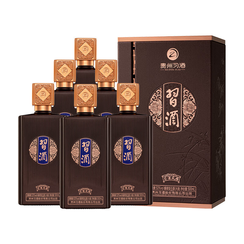贵州习酒白酒500ml*6瓶回味悠长醇馥留香风雅款47933-6