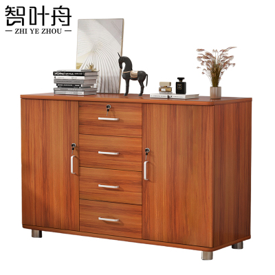 智叶舟办公柜两门中四抽100*40*80cm台