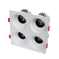 LED射灯 防眩光 嵌入式 白架+白杯-四头15W*4中性光