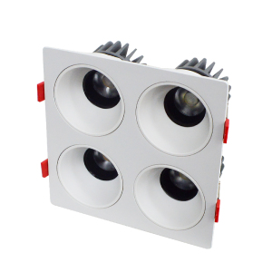LED射灯 防眩光 嵌入式 白架+白杯-四头15W*4中性光