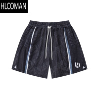 HLCOMAN 夏季新款美式条纹篮球网眼短裤男宽松运动速干透气四分裤