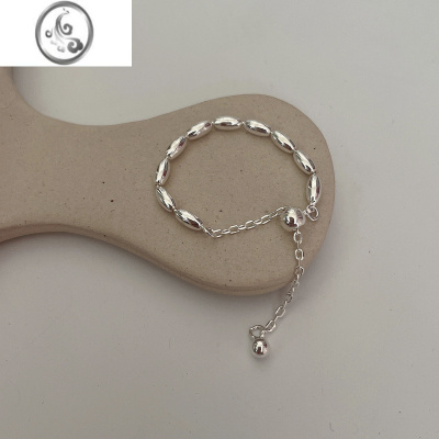 JiMi戒指女小众设计高级感银银欧美ins日式轻奢精致细圈素圈指环叠戴