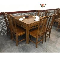 正方形桌子复古餐馆饭店桌椅组合四方餐桌面馆方桌家用八仙桌酒店