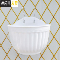 三维工匠阳台客厅悬挂墙式壁挂半圆创意绿萝吊兰式塑料花盆装饰送挂钩配件 混色5个+粘钩+塞子+隔板 大号[长25c花盆容器