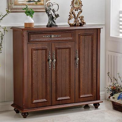 森美人美式鞋柜家用简约现代厅柜中式实木进玄关柜大容量阳台储物柜