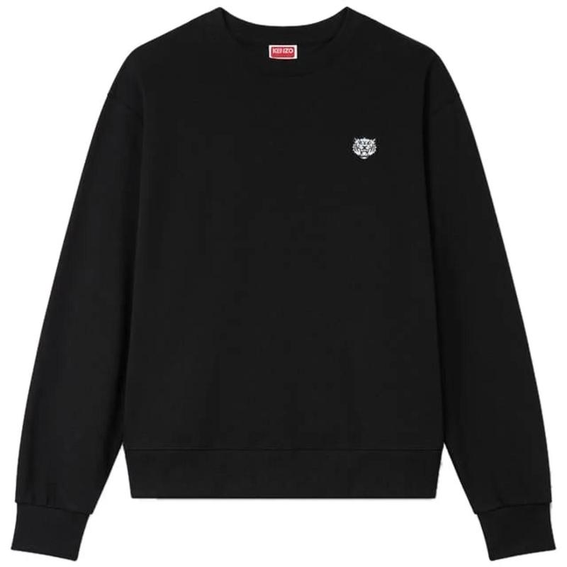 高田贤三(Kenzo)男款Kenzo黑色圆领刺绣虎头套头衫休闲百搭运动卫