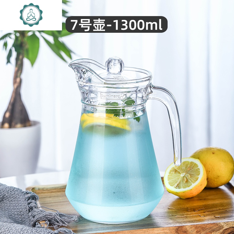 盖玻璃水壶酒店家用饮料果汁饮品壶送礼花茶壶 封后 7号大扎壶凉水壶