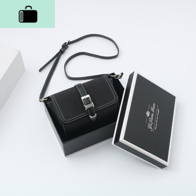 春夏季上新小包包女包2020新款韩版百搭单肩斜挎包时尚简约小方包NEW LAKE 黑色送银链送礼品盒+礼品袋女斜挎包