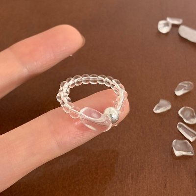 纯银天然白水晶戒指女小众设计高级感2025新款食指戒指环送女朋友老婆情人节七夕生日礼物