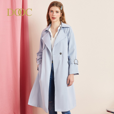 FISHBASKETDOOC风衣外套女2020秋季新款西装翻领中长款复古宽松韩版上衣薄风衣女
