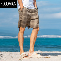 HLCOMAN复古格子休闲短裤男千禧感美式直筒五分裤潮牌棋盘格沙滩裤