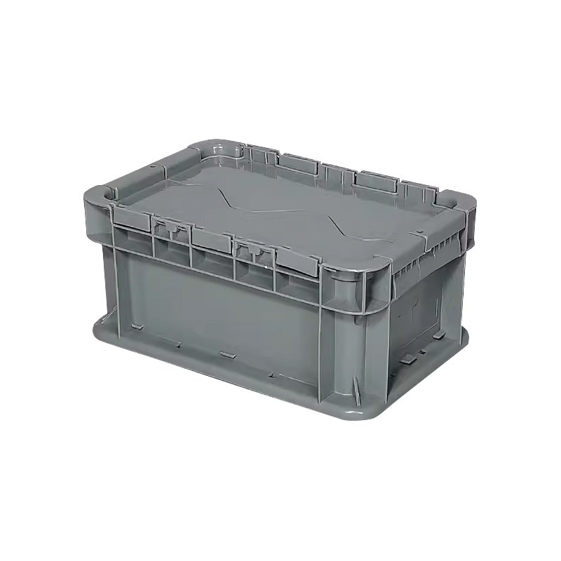 臻远ZY-SNXD-132斜插翻盖物流箱收纳周转箱带盖子 1号箱灰色