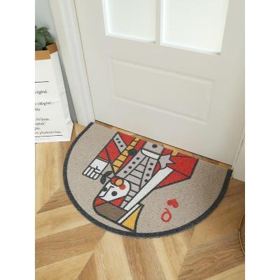 美帮汇创意地垫进半圆扑克入户垫家用防滑垫子口地毯卫浴防水脚垫