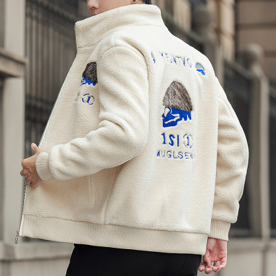 NEWLAKE羔绒外套男冬季2020新款韩版潮流加厚棉衣男士摇粒绒秋冬装袄子棉衣