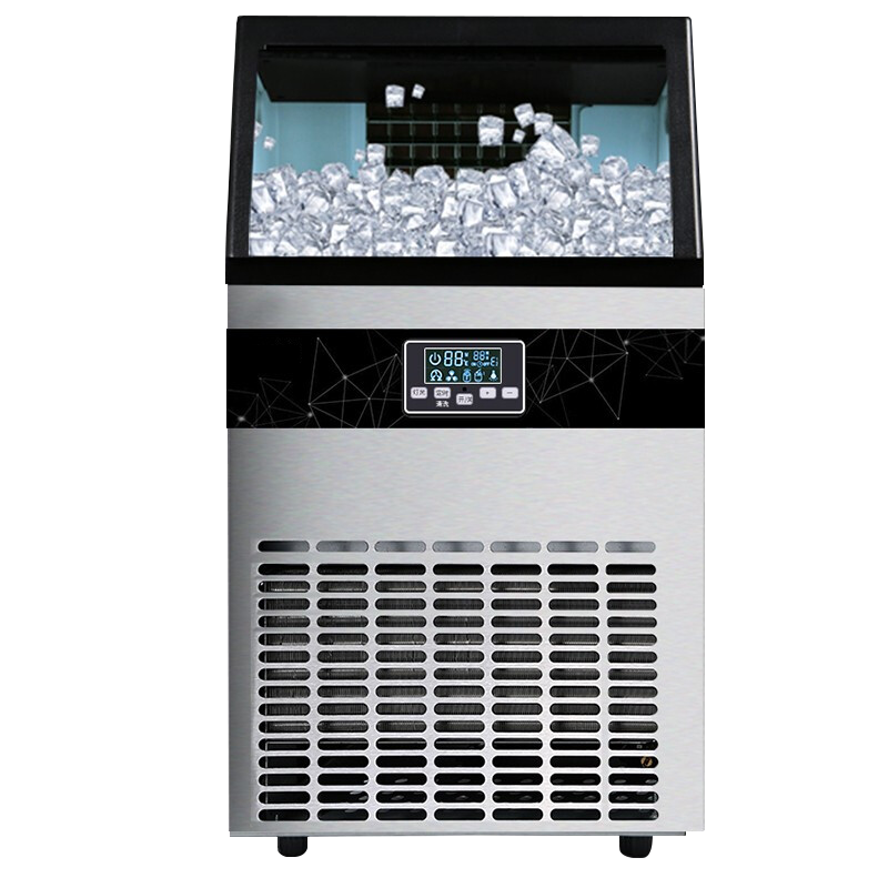 埃利斯(AILISI)78冰格不锈钢外壳制冰机 手动自动加水 方冰HZB-100FAB