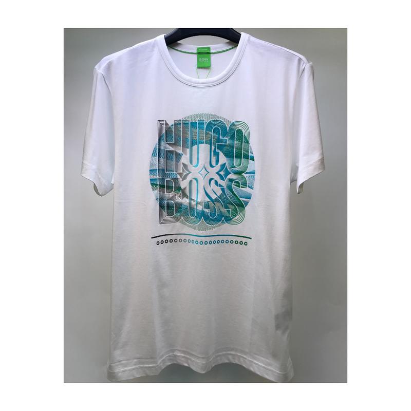 Hugo boss男士短袖 印花圆领短袖T恤 白色潮流休闲舒适短袖上衣户外休闲T恤