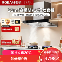 老板(ROBAM)烟灶套餐 25m³油烟机燃气灶套装 顶吸油烟机套装 烟灶套装5.2kW定时灶具 65X3S+51B0A