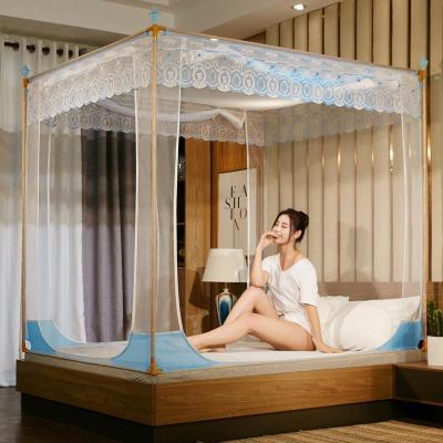 美帮汇新款蚊帐三开拉链坐床式公主风1.5米1.8m床双人家用方顶蒙古包