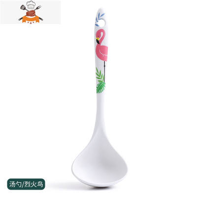 竹纤维汤勺家用长柄大号盛汤大勺子火锅勺日式舀稀饭捞勺喝汤粥勺 敬平 汤勺/烈火鸟